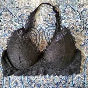 Beautiful Black VS PINK Lacy Halter Bra 36D
